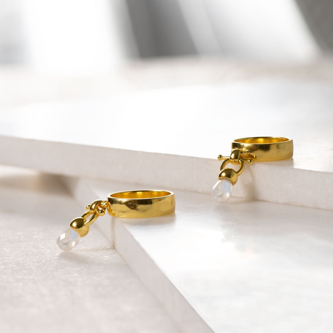 Brio - Moonstone Horse Bit Equestrian Ring in Gold