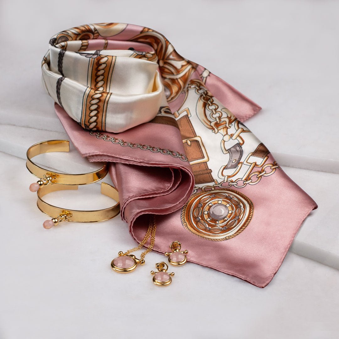 Brio - Rose Quartz Horse Bit Equestrian Ring in Gold