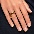 Brio - Rose Quartz Horse Bit Equestrian Ring in Gold
