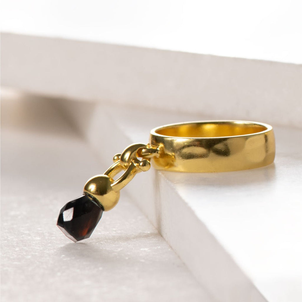 Droplette - Black Onyx Horse Bit Earring Equestrian in Gold