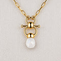 Briolette - Moonstone Equestrian Horse Bit Necklace in Gold