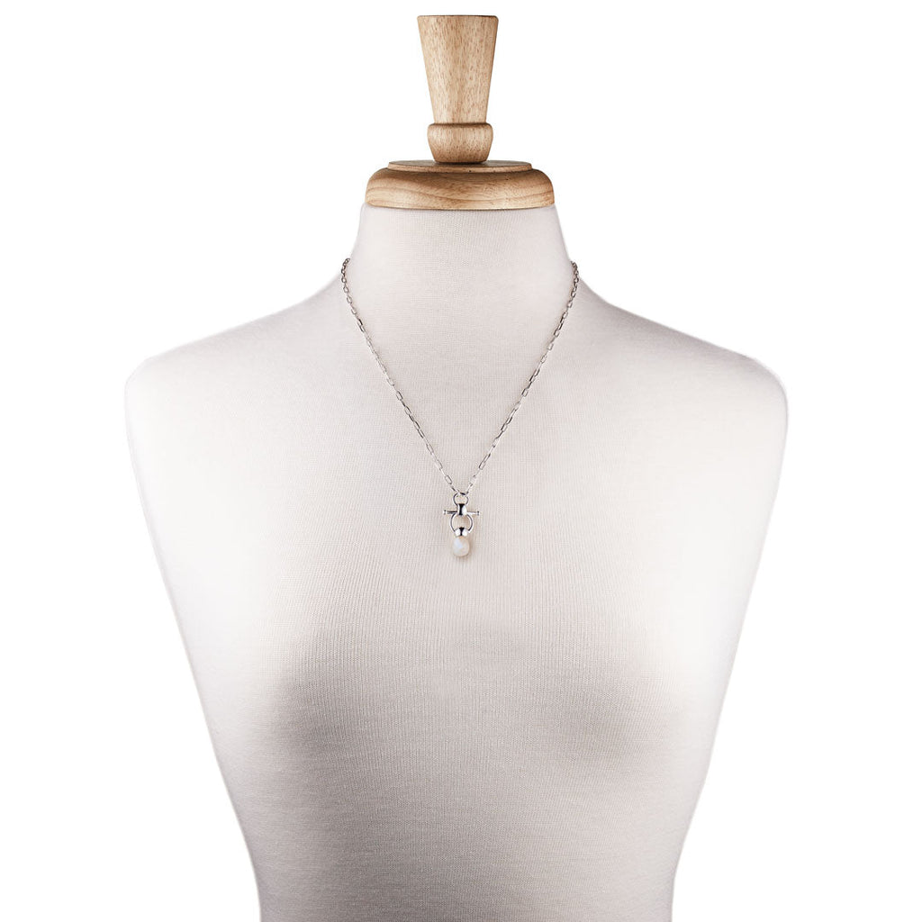 Briolette - Moonstone Equestrian Horse Bit Necklace in Silver