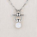 Briolette - Moonstone Equestrian Horse Bit Necklace in Silver