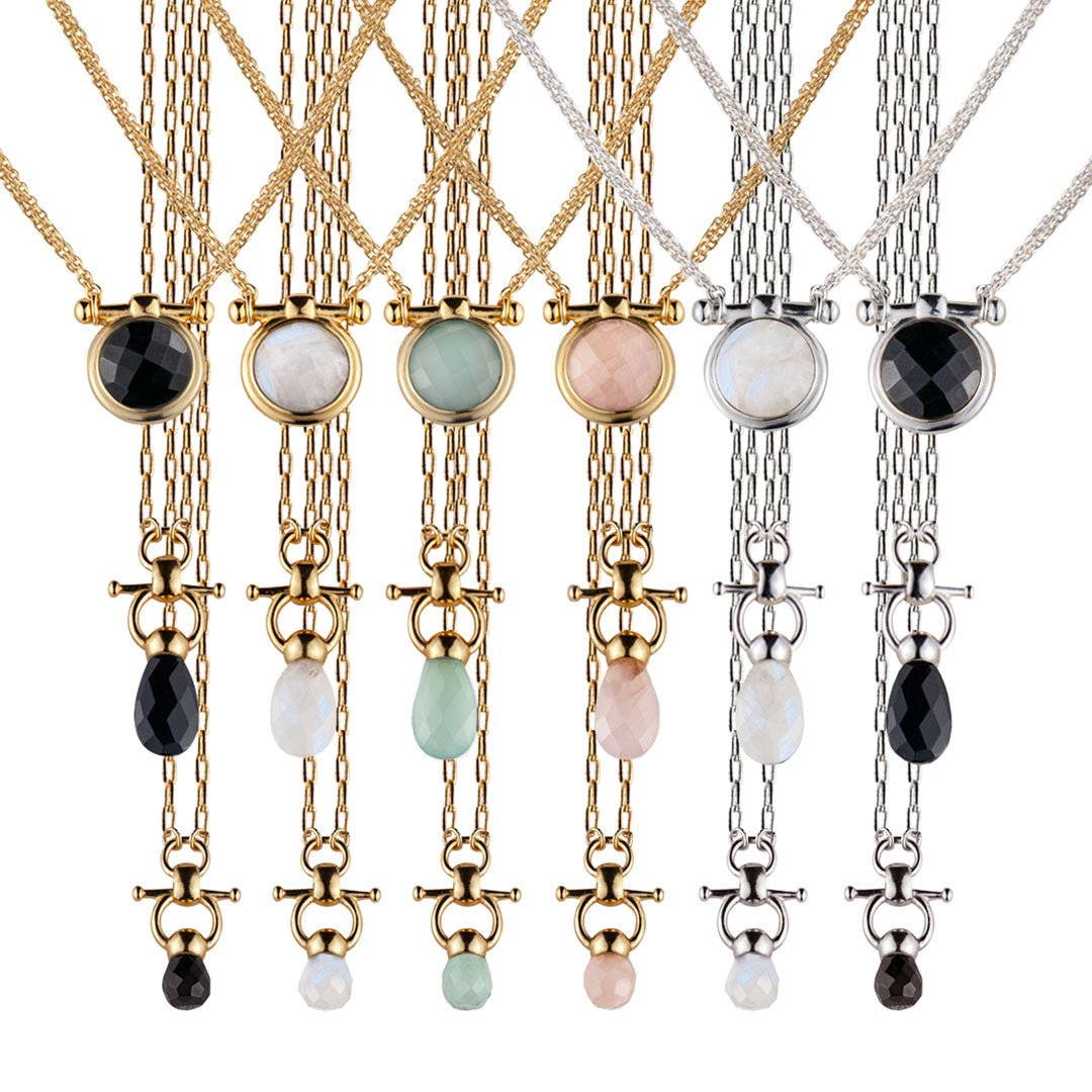 Droplette - Moonstone Horse Bit Equestrian Earring in Gold