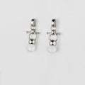 Briolette - Moonstone Horse Bit Equestrian Earring in Silver