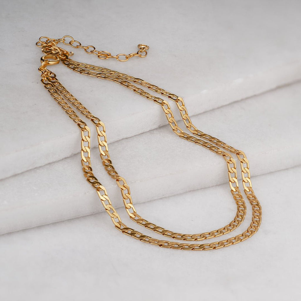 Cadence Equestrian Bracelet - Wide Gold Curb Chain Cuff