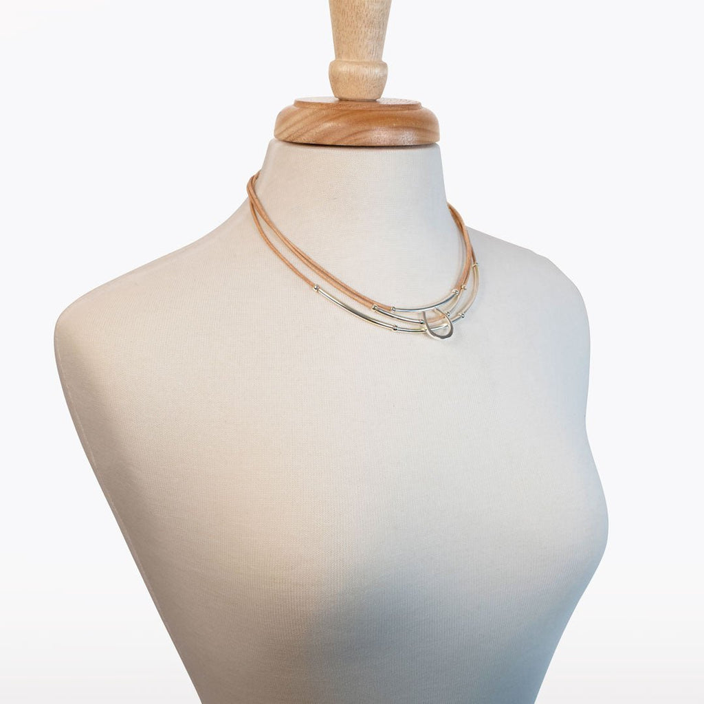 Calista - Equestrian Horseshoe Necklace on Natural Leather