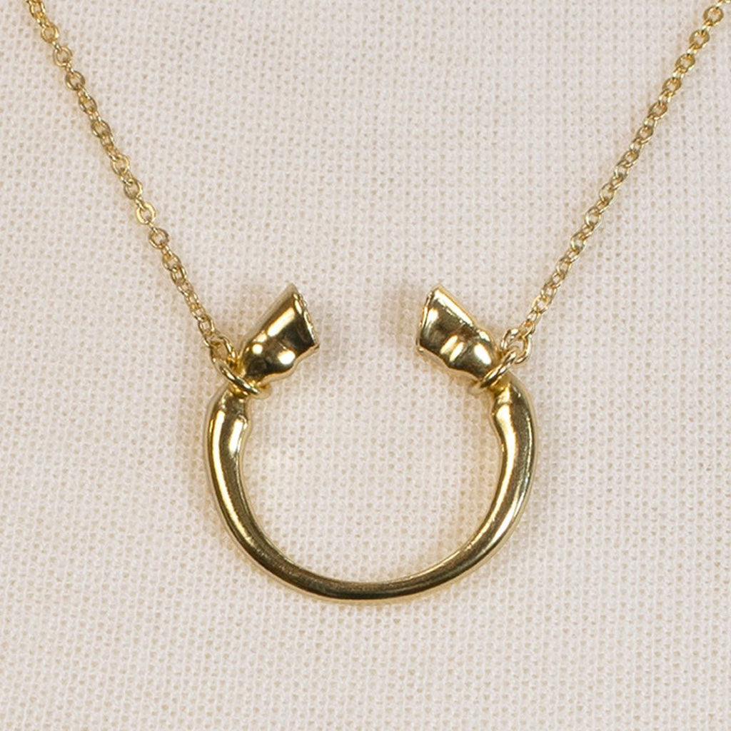 Cavallo - Horseshoe Equestrian Necklace in Gold