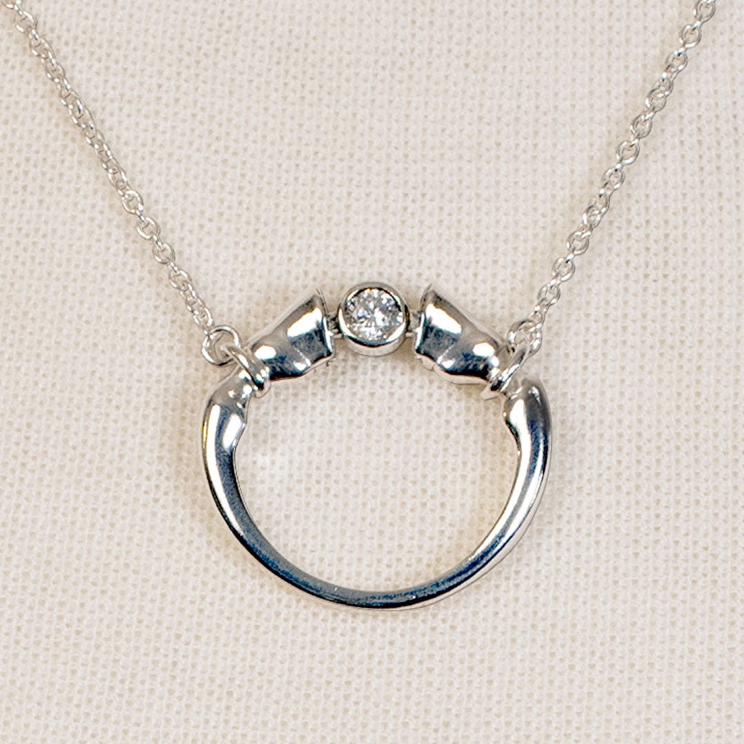 Cavallo - Moissanite Horseshoe Earring in Sterling Silver
