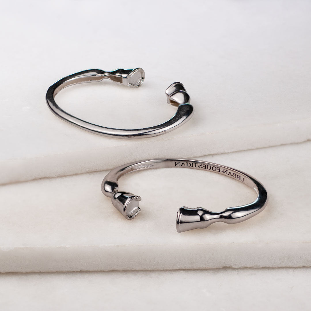 Cavallo - Moissanite Horseshoe Earring in Sterling Silver