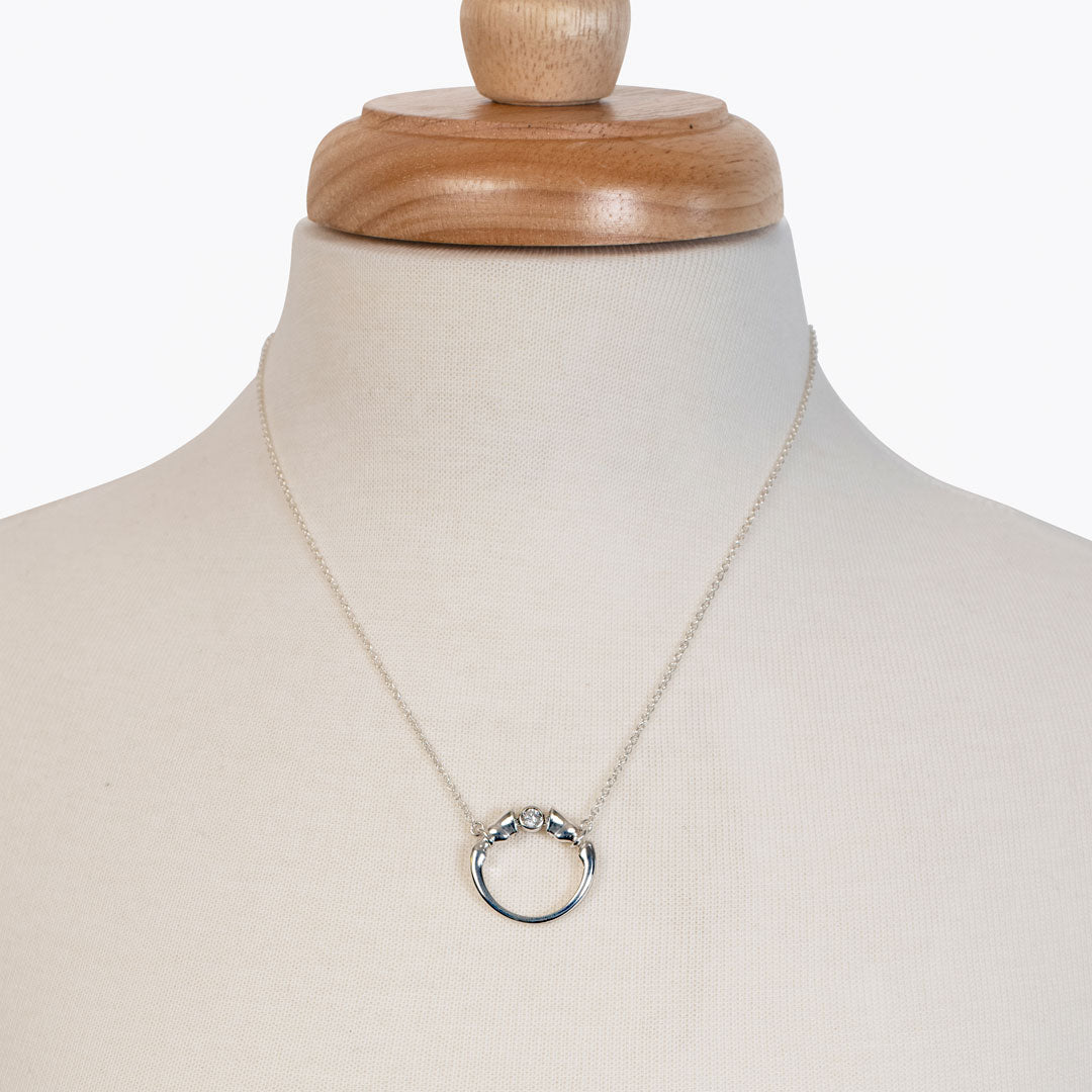 Cavallo - Moissanite Horseshoe Earring in Sterling Silver
