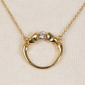 Cavallo - Moissanite Horses Hoof Necklace in Gold