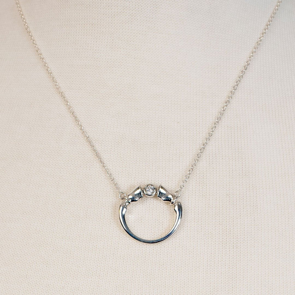Cavallo - Moissanite Horse Hoof Necklace in Silver