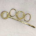 Handcast Horseshoe and 14k Gold on Brass Center Ring Bun Cover Hair Pin
