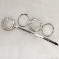 Handcast Horseshoe and Sterling Silver on Brass Center Ring Bun Cover