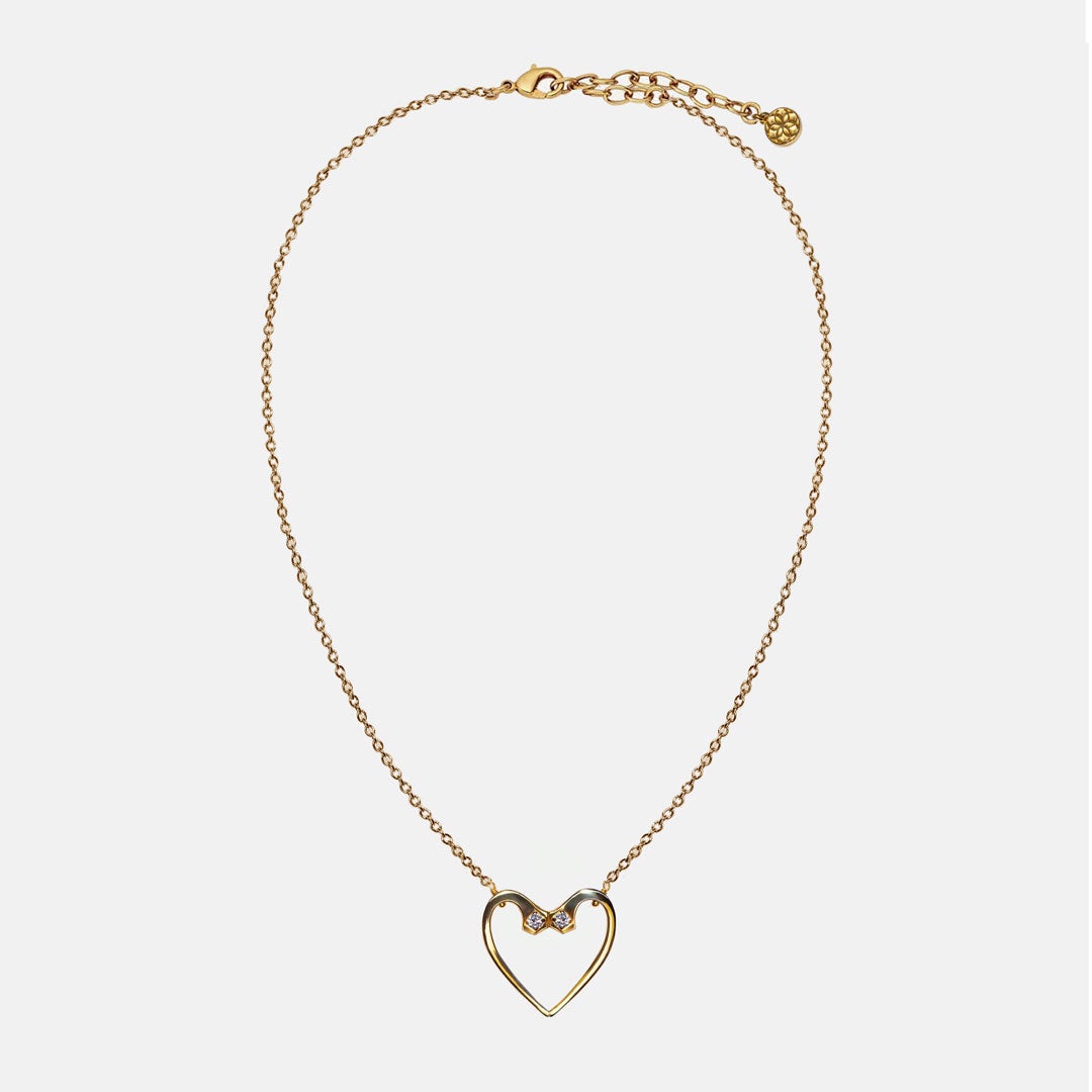 Charmed - Mossanite Equestrian Horseshoe Nail Head Necklace in Gold