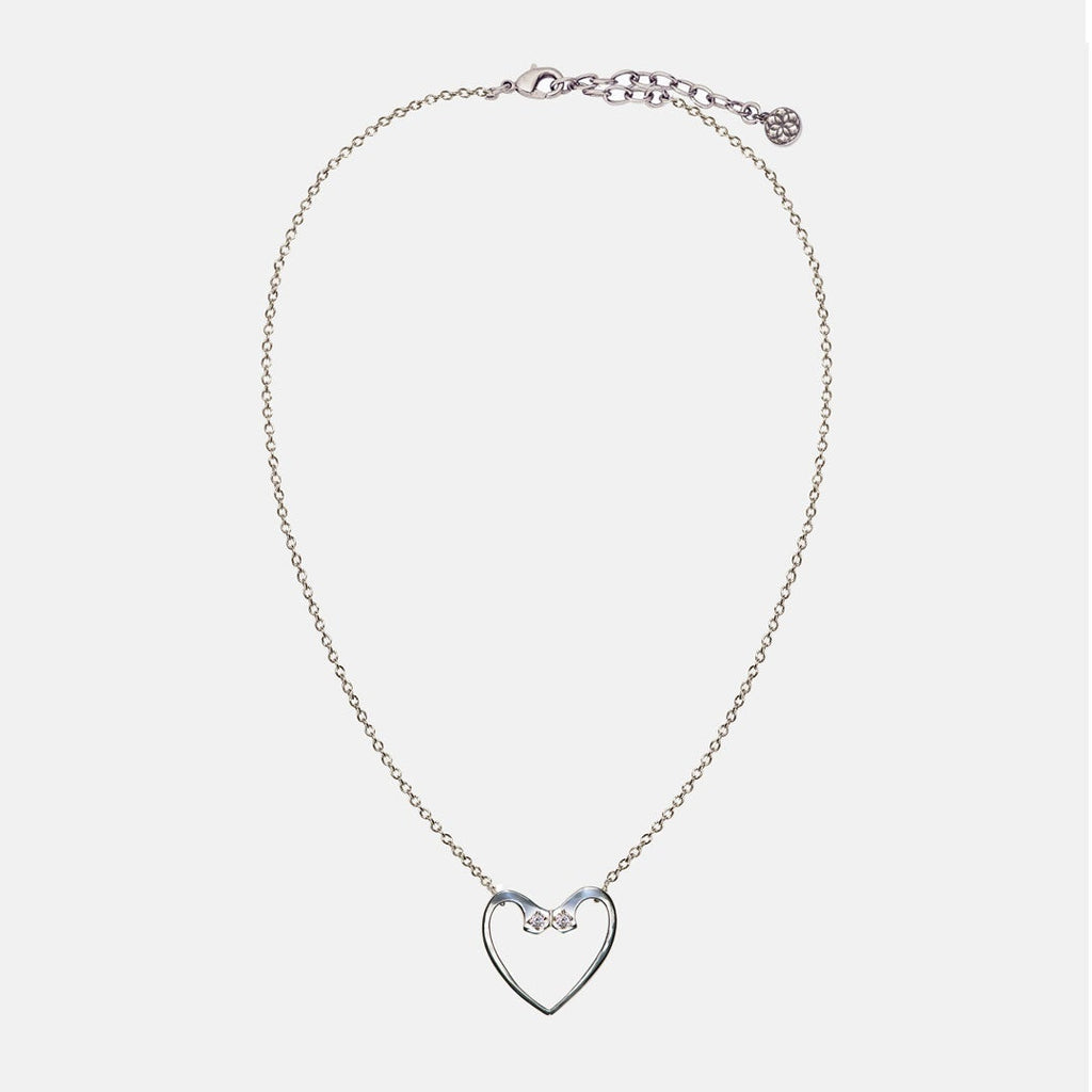 Charmed - Mossanite Equestrian Horseshoe Nail Heart Necklace in Silver