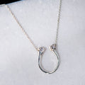 Charmed - Mossanite Equestrian Horseshoe Necklace in Silver