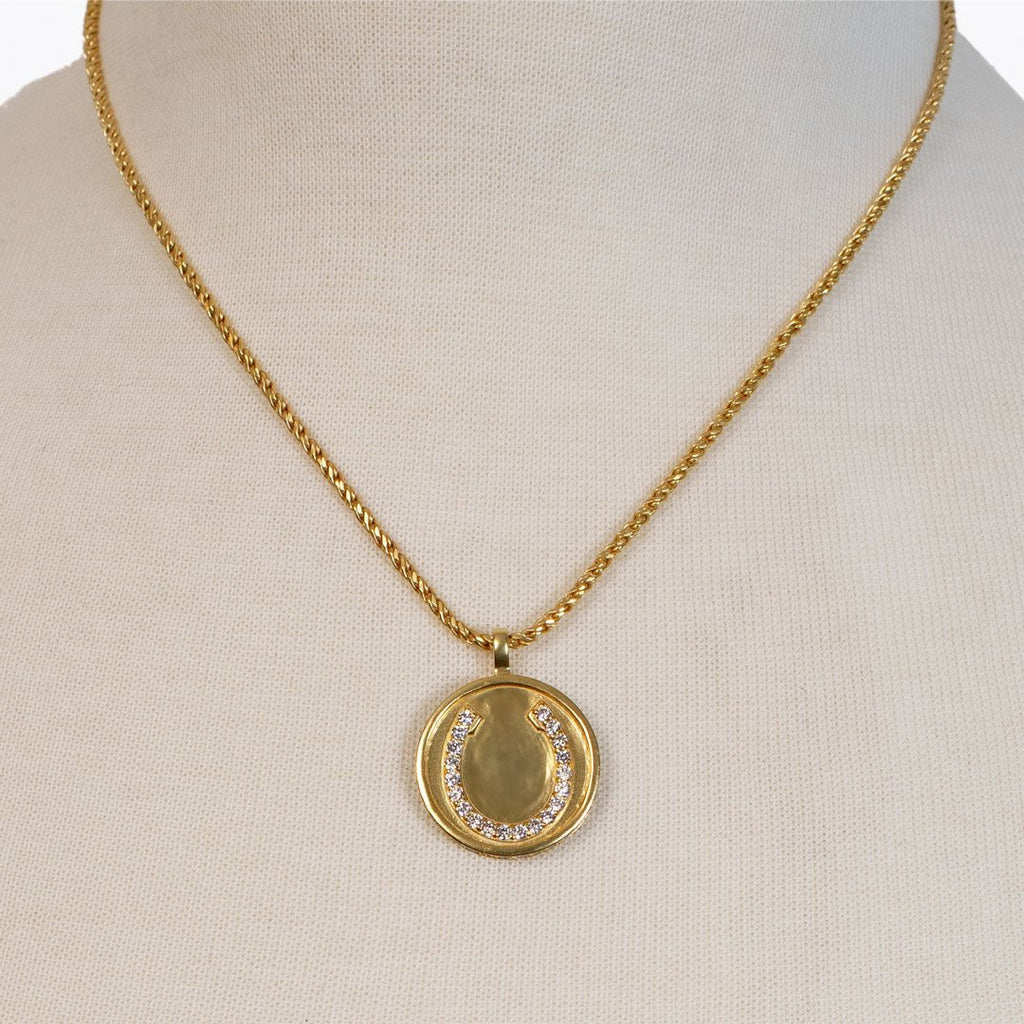 Chauncy Pave Equestrian Horseshoe Necklace in Gold