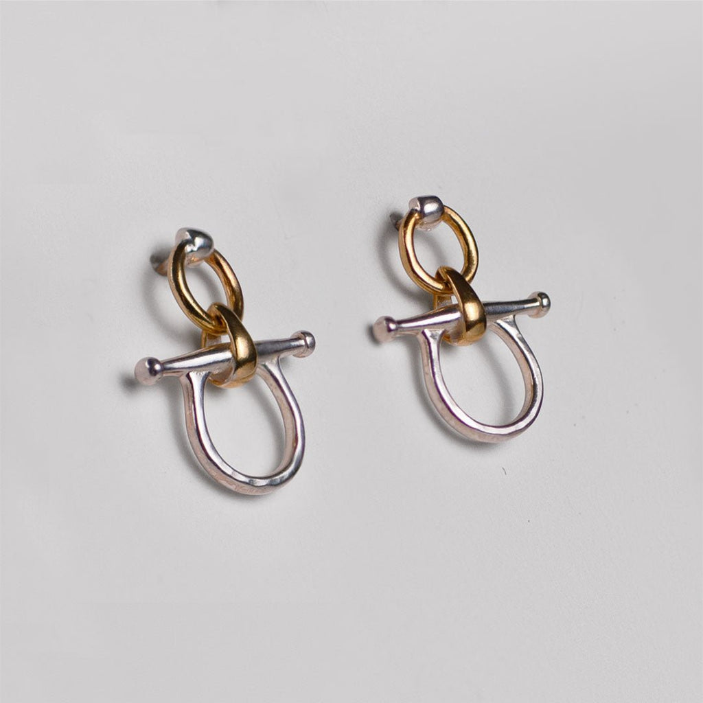 Chelsea - Horse Bit Equestrian Earring Two Tone
