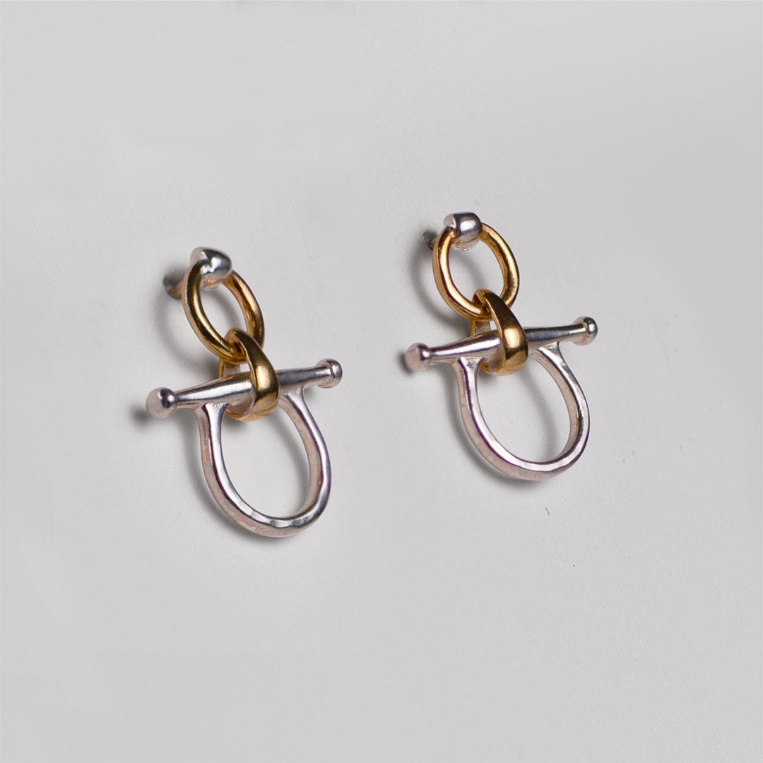 Chelsea - Horse Bit Equestrian Earring Two Tone