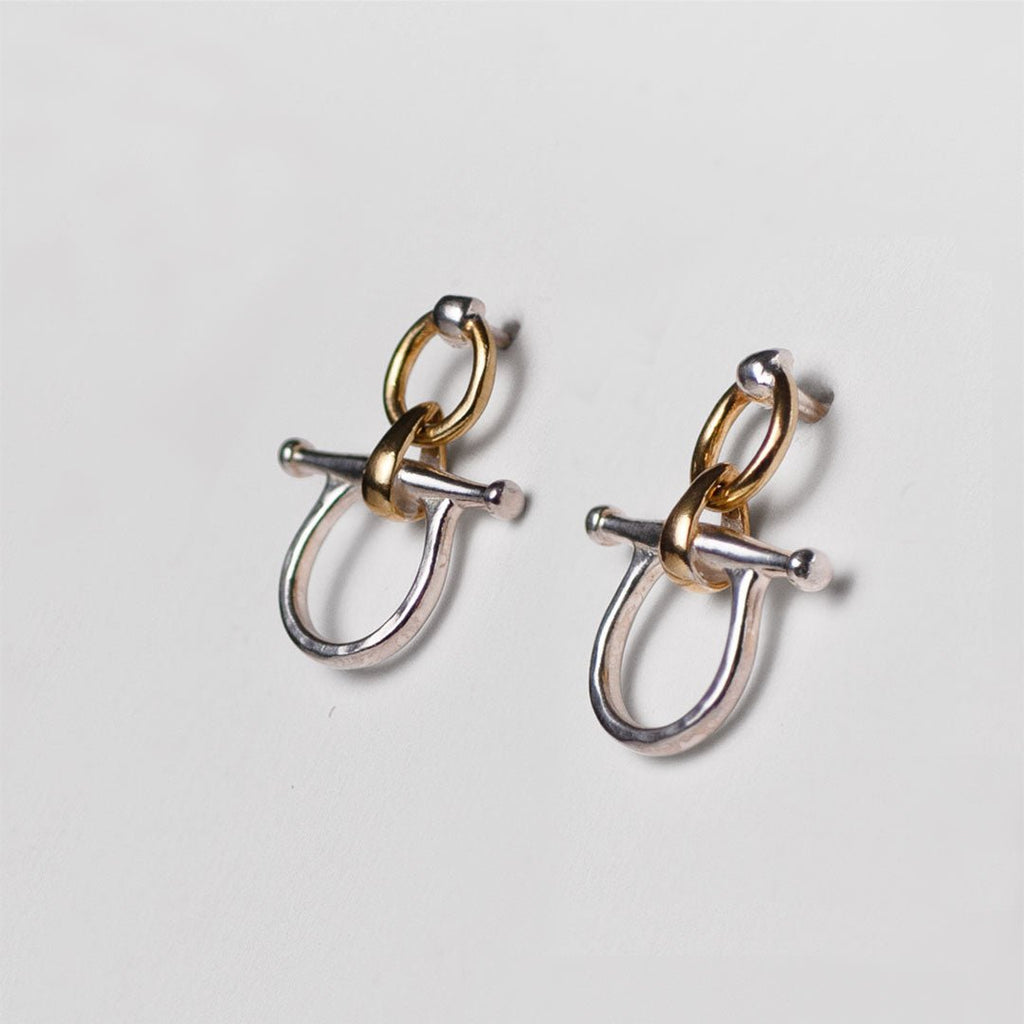 Chelsea - Horse Bit Equestrian Earring Two Tone