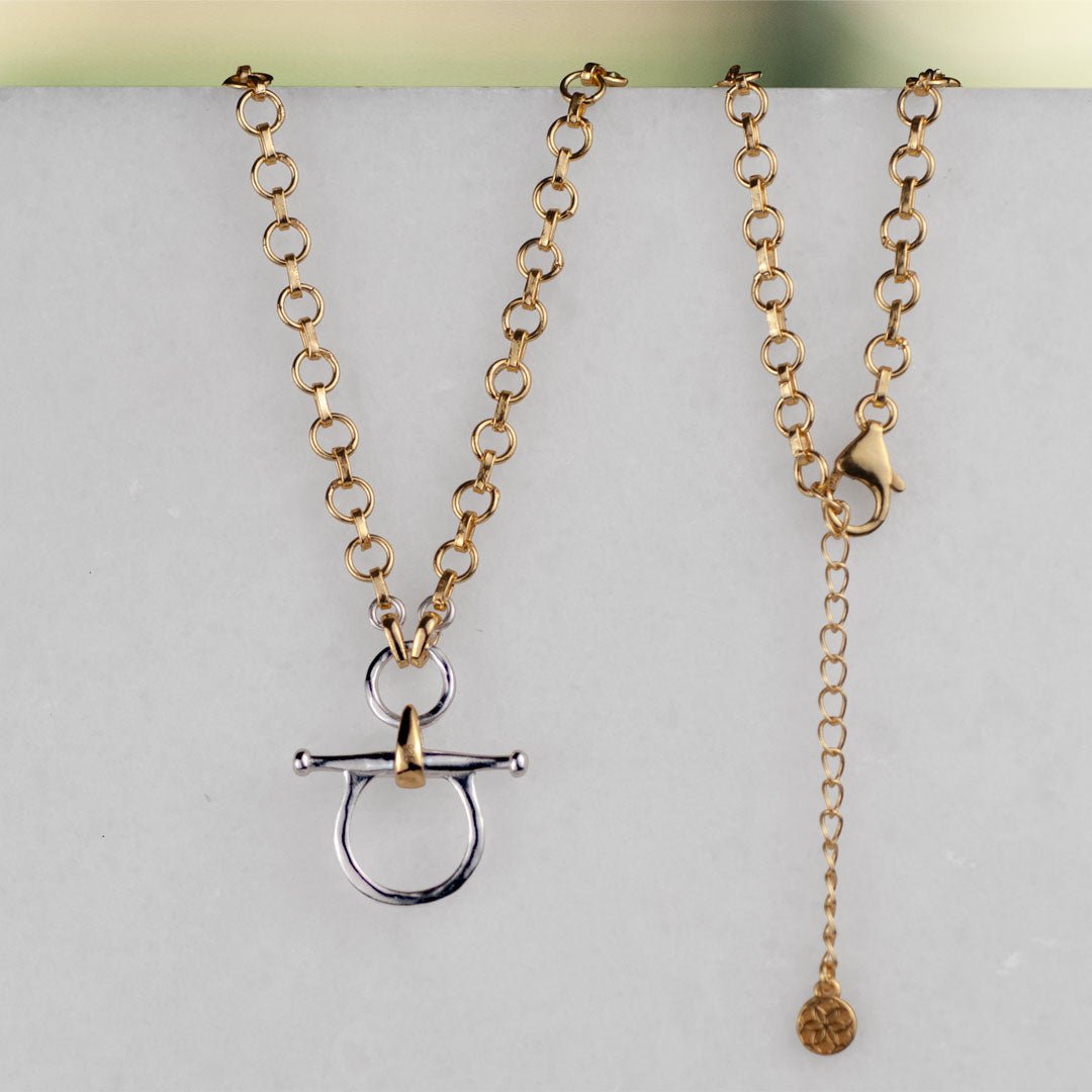 Chelsea - Two Tone Equestrian Horse Bit Necklace