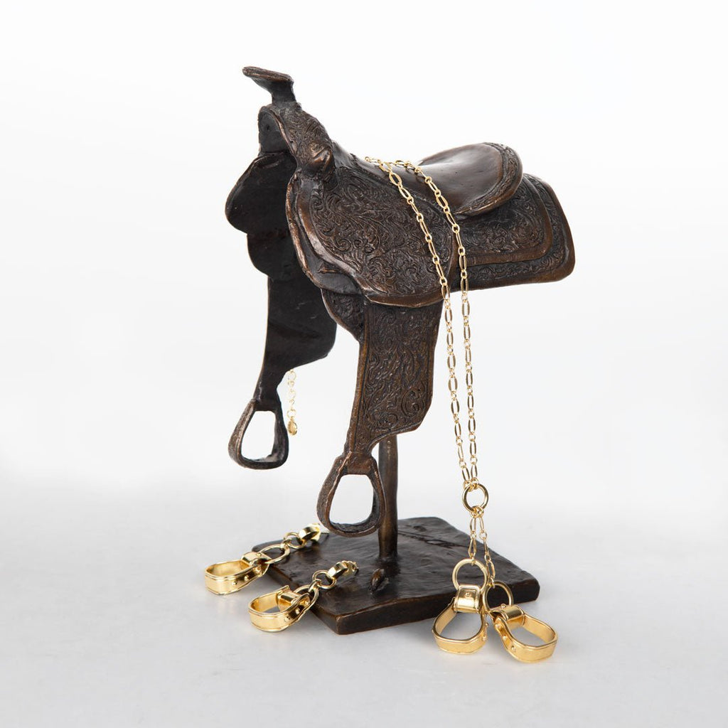 Cheyenne - Double Western Stirrup Necklace in Gold