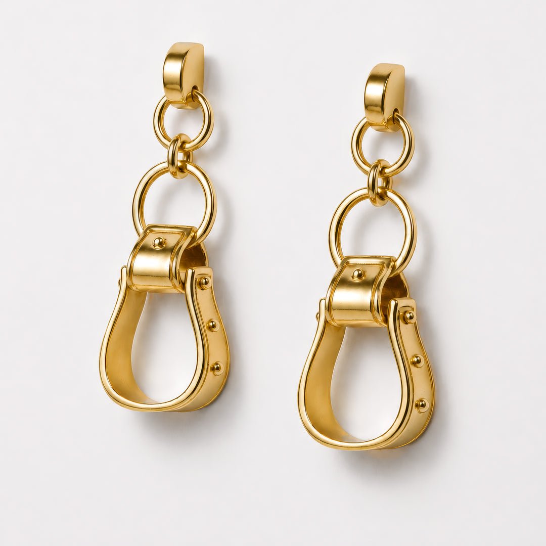 Cheyenne - Western Riding Stirrup Earring in Gold