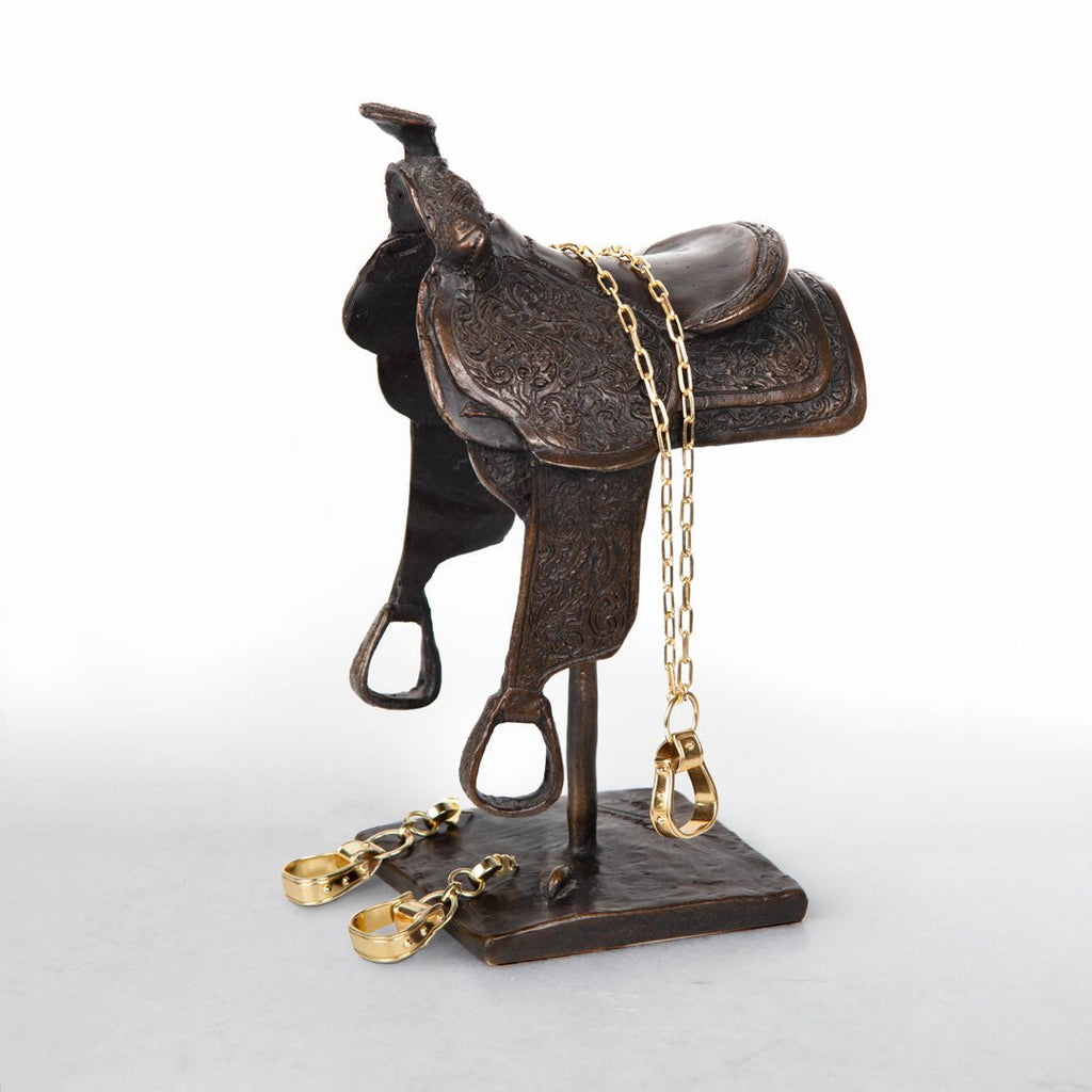 Cheyenne - Single Western Stirrup Necklace in Gold