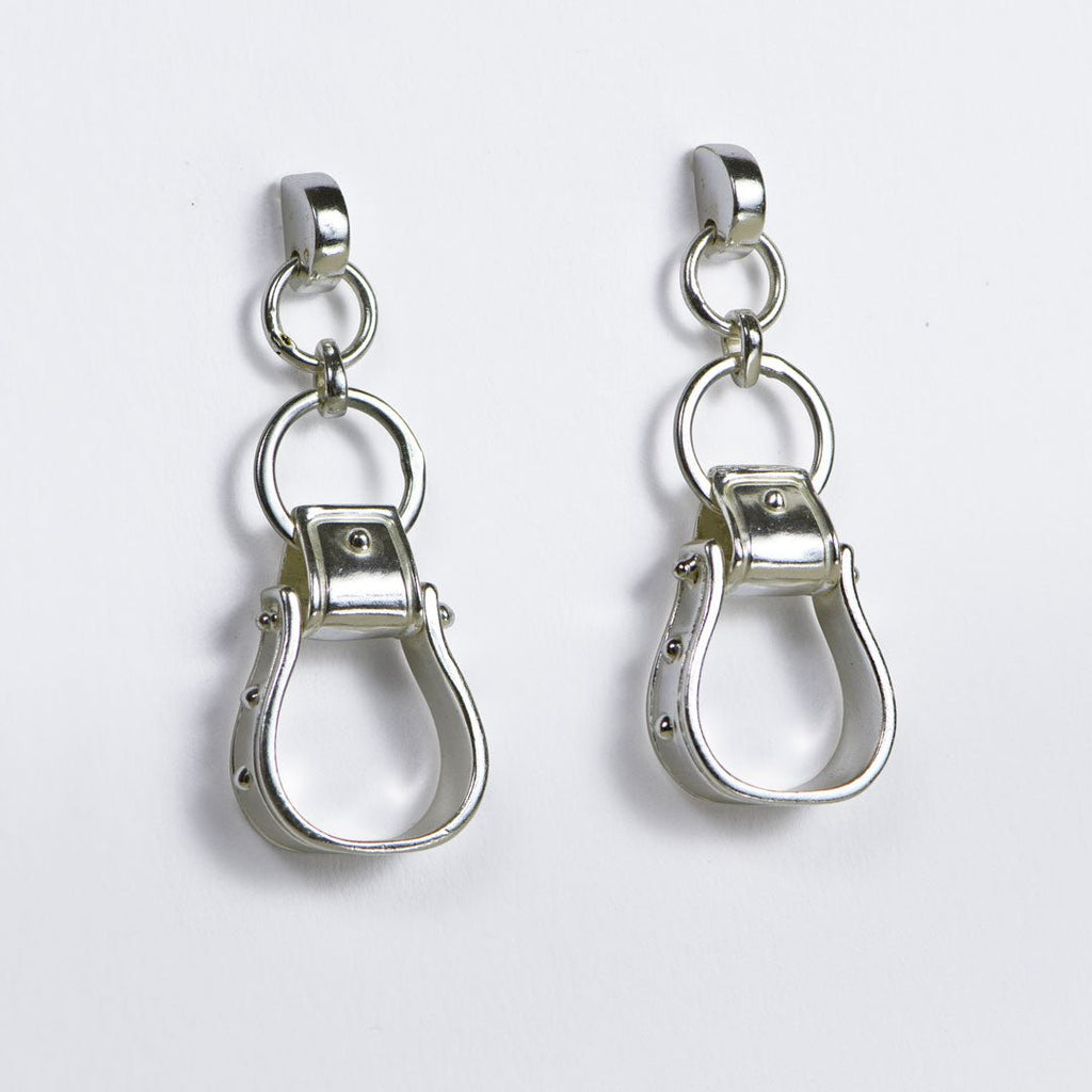Cheyenne - Single Western Stirrup Necklace in Silver