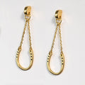 Classique - Horseshoe Chain Earring in 14K Gold on Sterling Silver