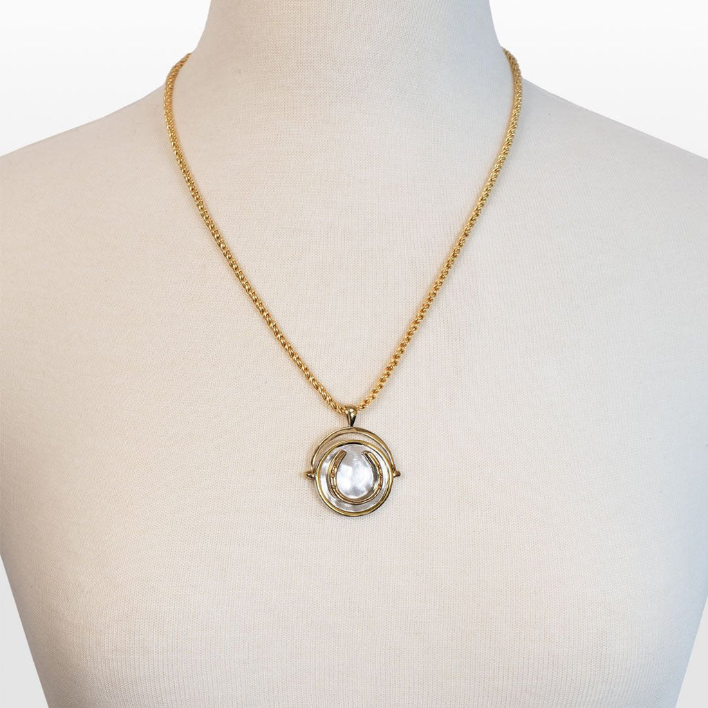 Cody - Two Tone Crown Coin Horseshoe Necklace