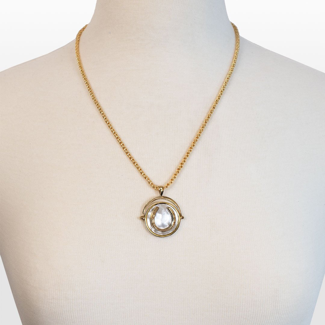 Cody - Two Tone Crown Coin Horseshoe Necklace