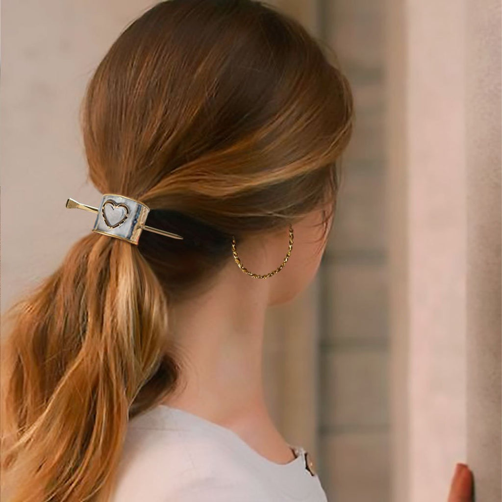 Cody - Horseshoe Heart Ponytail Cuff in Two Tone