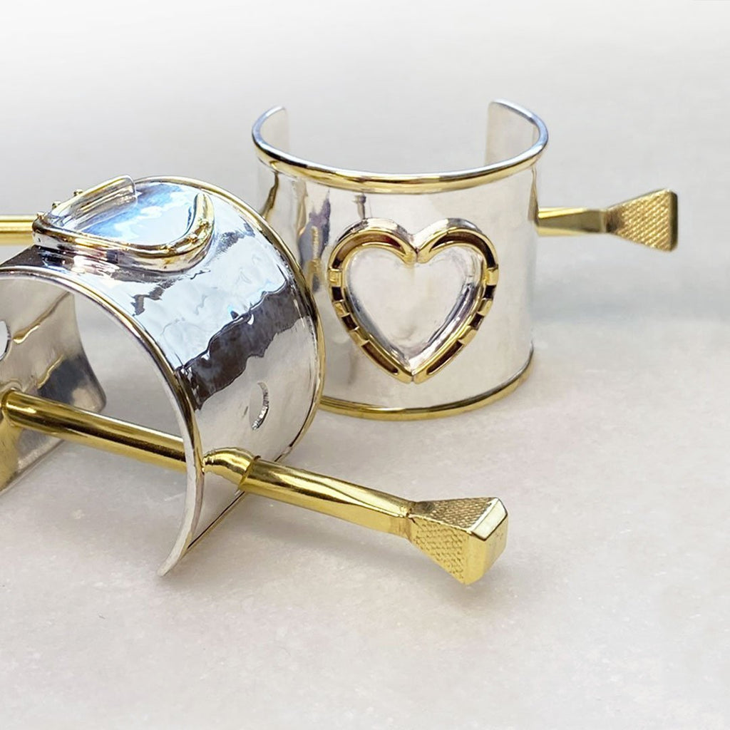 Cody - Horseshoe Heart Ponytail Cuff in Two Tone