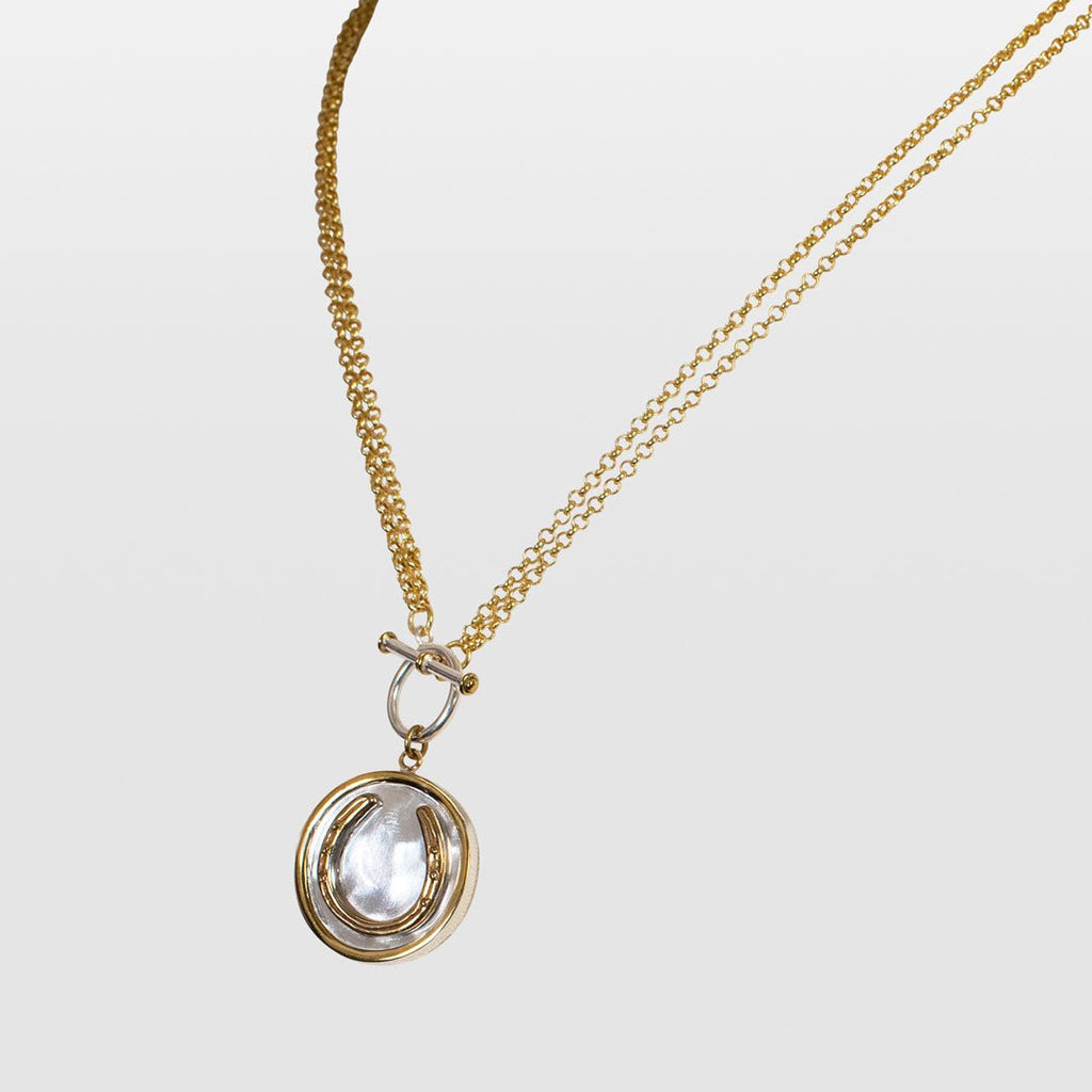 Cody - Double Sided T-Bar Horseshoe Charm Necklace