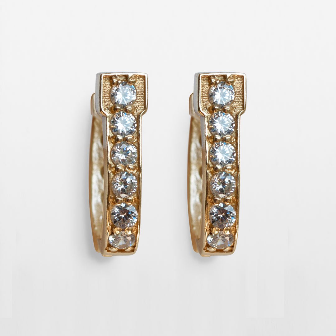Colton - Diamond Cut Horseshoe Coin Earring in Gold