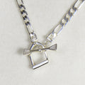 Cortina - Cuban Chain Horse Stirrup Necklace in Silver