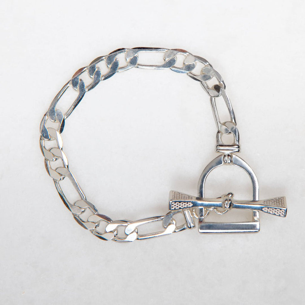 Cortina - Cuban Chain Horse Stirrup Necklace in Silver