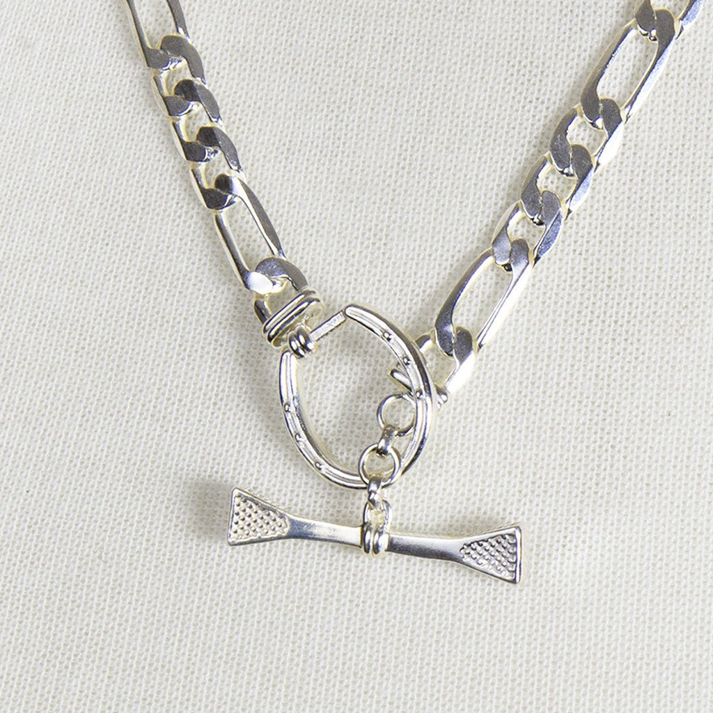 Cortina - Cuban Chain Horseshoe Necklace in Silver
