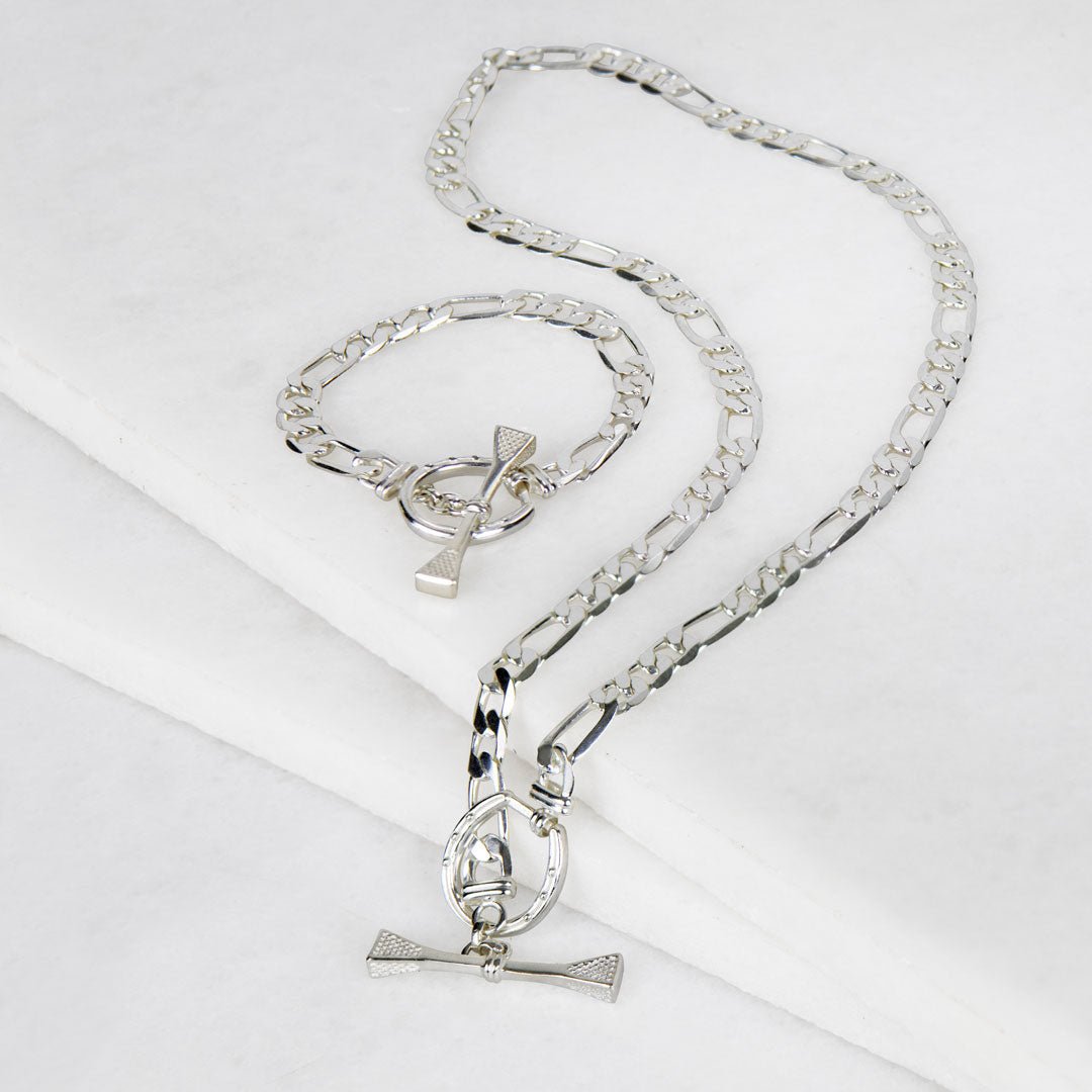 Cortina - Cuban Chain Horseshoe Necklace in Silver