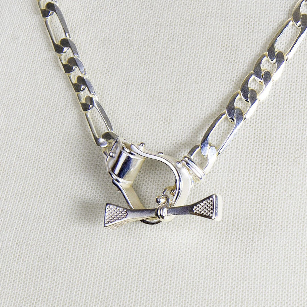 Cortina - Cuban Chain Western Stirrup Bracelet in Silver
