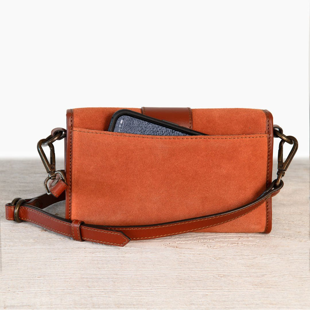 Dalton - Horse Bit Crossbody Luxury Leather Handbag in Cognac on Cognac
