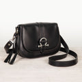 Del Rey - Equestrian Horse Bit Crossbody Luxury Leather Handbag in Black