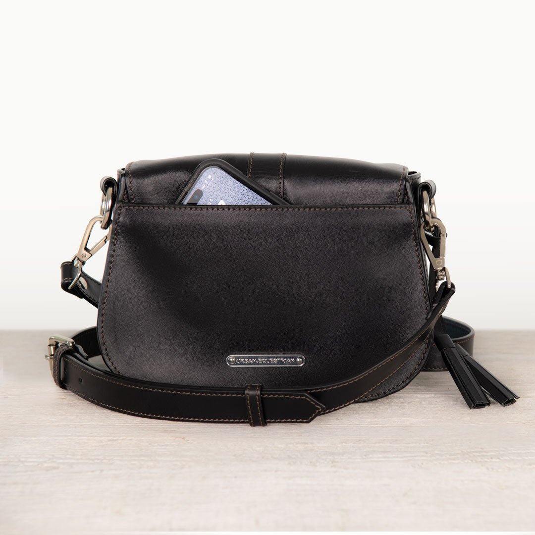 Del Rey - Equestrian Horse Bit Crossbody Luxury Leather Handbag in Black
