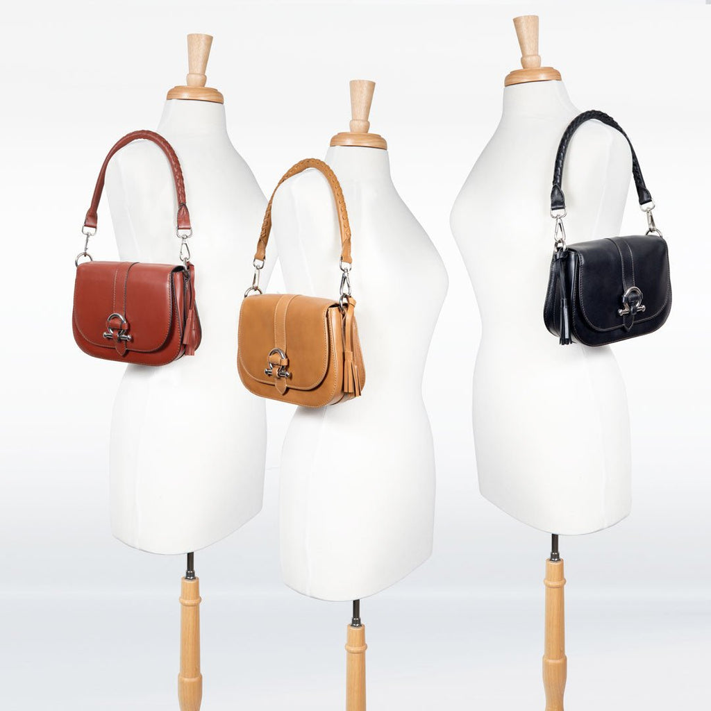 Del Rey - Equestrian Horse Bit Crossbody Luxury Leather Handbag in Caramel