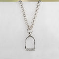 Denby- Equestrian Riding Stirrup Necklace in Silver