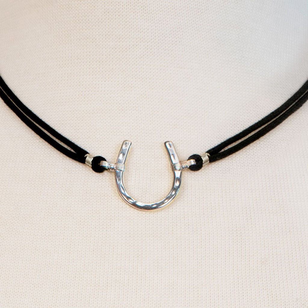 Devlin - Horseshoe Necklace w/ Double Cord in Silver