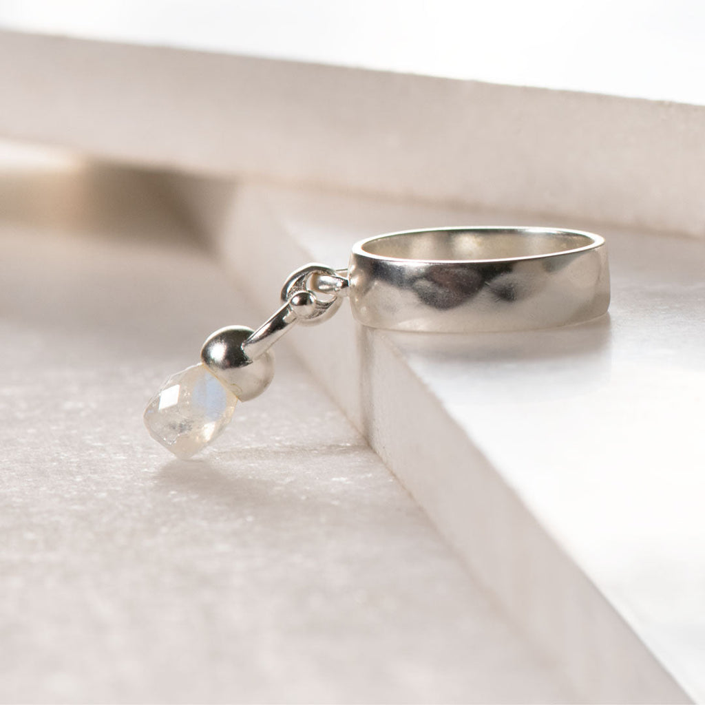 Droplette - Moonstone Equestrian Horse Bit Necklace in Silver